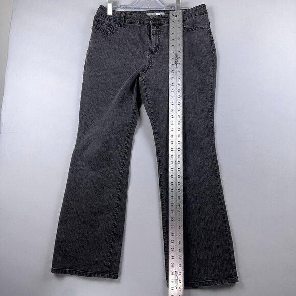 Chico's Platinum Denim Bootcut Jeans Womens Size 2 Regular Mid Rise Black - Picture 11 of 12